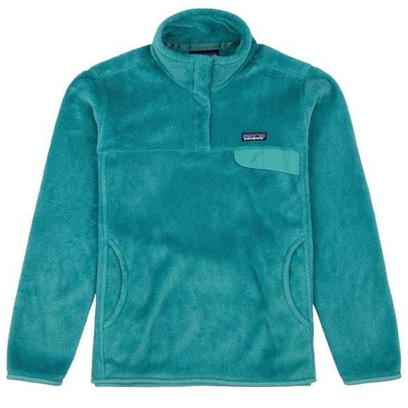 Patagonia Tops - Patagonia Teal Bend Blue Retool Pull Over Fleece Snap-T Neckline Sweater Top